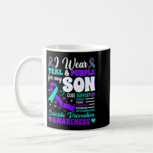 Wear Teal Purple For Son Suicide Prevention Coffee Mug