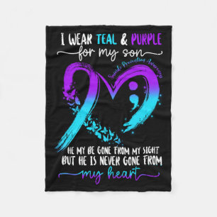 Wear Teal Purple For Son Suicide Prevention Fleece Blanket