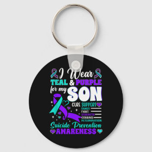 Wear Teal Purple For Son Suicide Prevention Key Ring