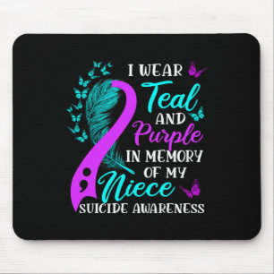 Wear Teal Purple In Memory Of My Niece Suicide Awa Mouse Pad