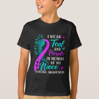 Wear Teal Purple In Memory Of My Niece Suicide Awa T-Shirt