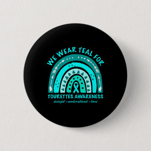 Wear Teal Tourette Syndrome Awareness Rainbow In J 6 Cm Round Badge