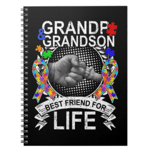 Wear this Grandpa And Grandson Best Friend Autism Notebook