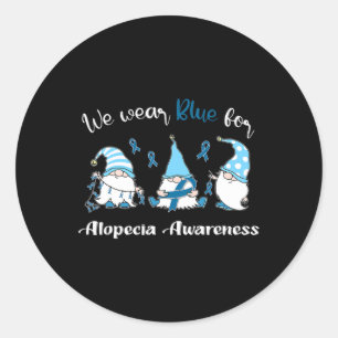 Wear With Blue For Alopecia Awareness Classic Round Sticker