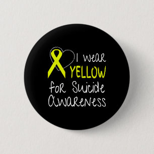 Wear Yellow For Suicide Awareness Ribbon 6 Cm Round Badge