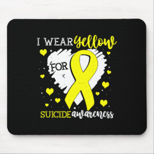 Wear Yellow For Suicide Awareness Ribbon Graphic Mouse Pad