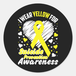 Wear Yellow For Suicide Prevention Awareness  Classic Round Sticker
