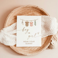 Wear Your Guess Game Sign, He or She Gender Reveal