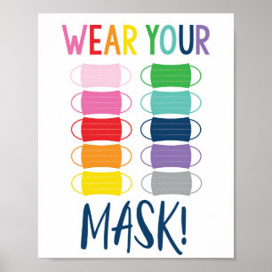 Wear Your Mask - Rainbow Classroom / School Poster