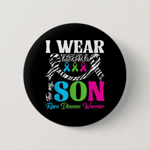 Wear Zebra For Son Rare Disease Awareness Month 6 Cm Round Badge