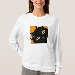 Wearable Black Kitty Peeking T-Shirt