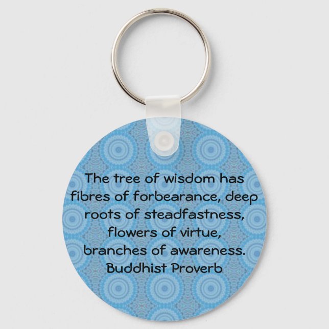 Wearable Buddhist Wisdom - The tree of wisdom Key Ring (Front)