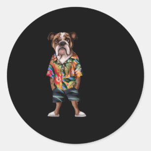 Wearing A Hawaiian And Shorts 1 Classic Round Sticker