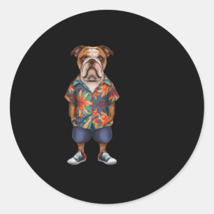 Wearing A Hawaiian And Shorts Classic Round Sticker