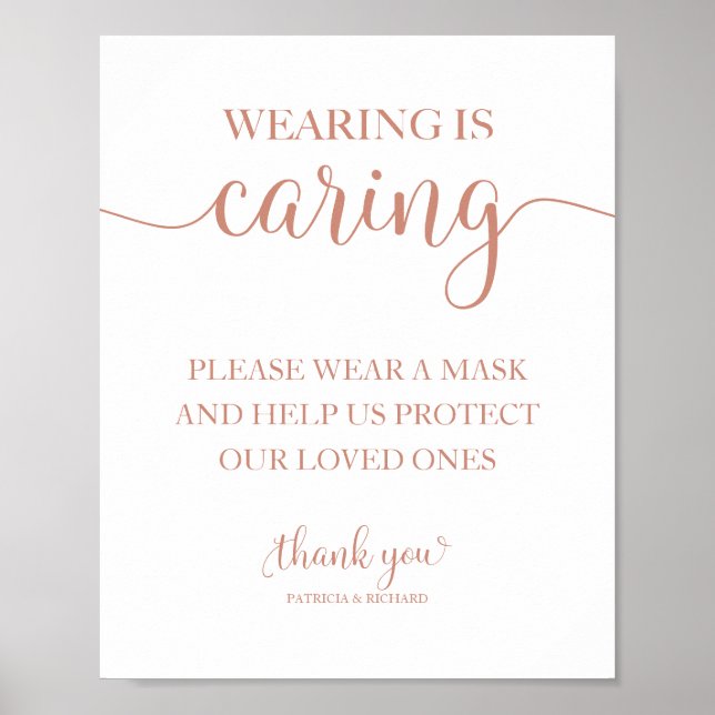 Wearing is Caring Wear a Mask Sign (Front)