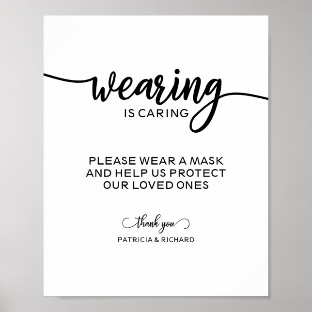 Wearing is Caring Wear a Mask Sign (Front)