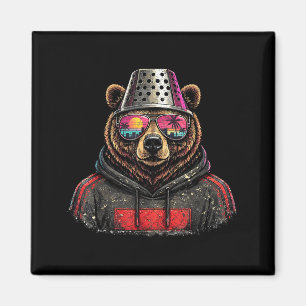 Wearing Shirt Retro Bear Cheese Grater Hat Magnet