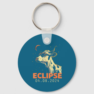 Wearing Shirt Solar Eclipse Cow Eclipse Glasses Key Ring
