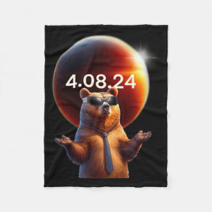 Wearing Solar Eclipse Bear Solar Eclipse Fleece Blanket