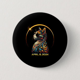 Wearing Solar Eclipse Cat Solar Eclipse 6 Cm Round Badge
