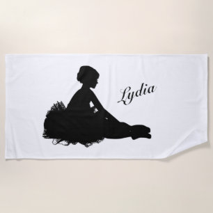 Weary Ballerina Personalised w Name Beach Towel