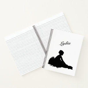 Weary Ballerina Personalised w Name Notebook
