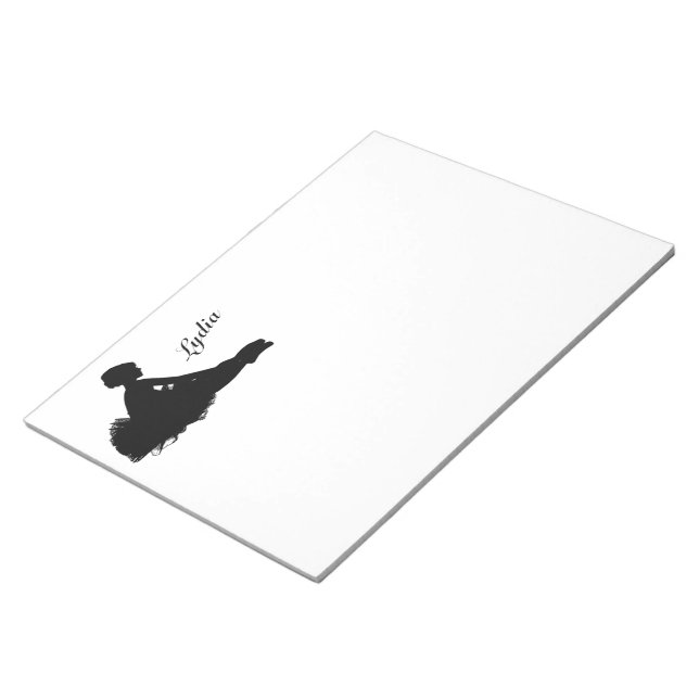 Weary Ballerina Personalised w Name Notepad (Angled)