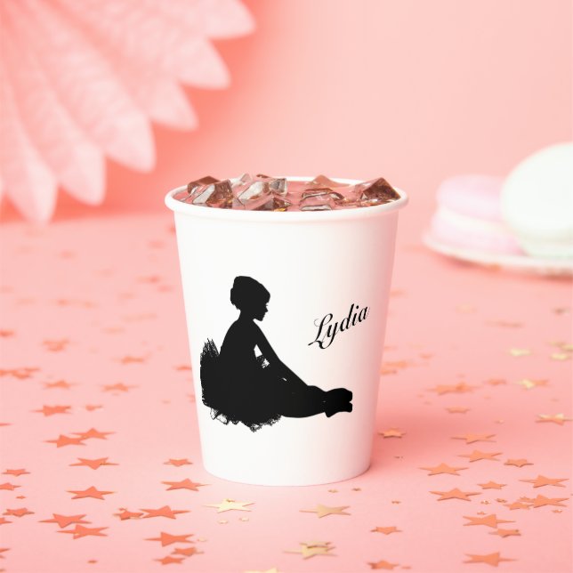 Weary Ballerina Personalised w Name Paper Cups (Insitu)