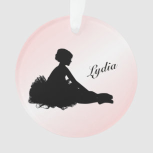 Weary Ballerina Personalised w Name Pink Ornament