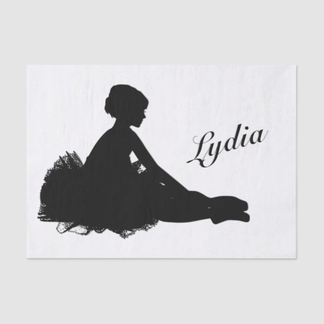 Weary Ballerina Personalised w Name Tissue Paper (Front)