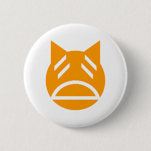 Weary Emoji Cat 6 Cm Round Badge