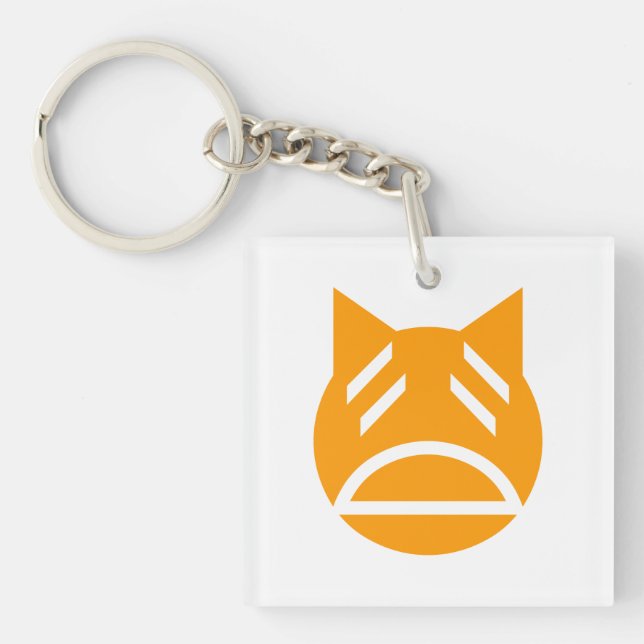 Weary Emoji Cat Key Ring (Front)