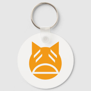 Weary Emoji Cat Key Ring
