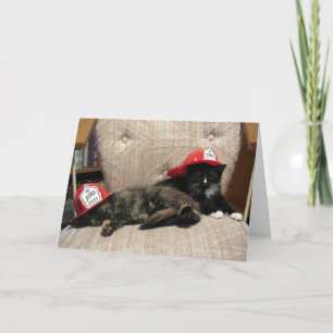 Weary Fire Fighers (Sweetie and Mittens) Card