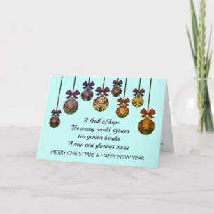 WEARY WORLD REJOICES Christmas New Year Holiday Card