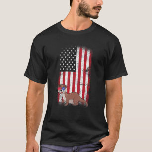Weasel American Flag Boys Girls Men Women Fourth O T-Shirt