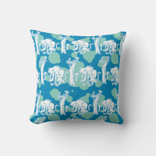 Weasel & Baboon Blue Character Pattern Cushion