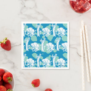 Weasel & Baboon Blue Character Pattern Napkin
