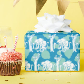 Weasel & Baboon Blue Character Pattern Wrapping Paper