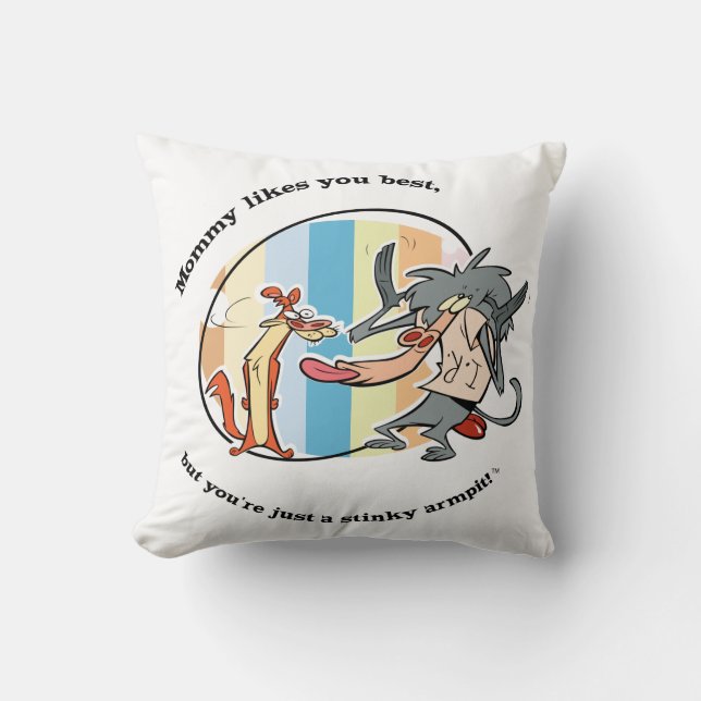 Weasel & Baboon "Mommy Likes You Best" Cushion (Front)