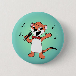 weasel cartoon 6 cm round badge