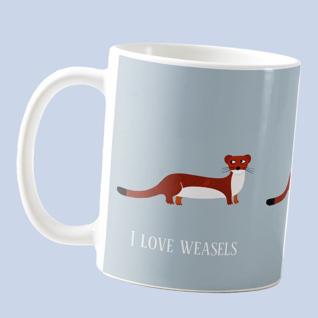 Weasel Coffee Mug (Fun I Love Weasels custom text coffee mug)