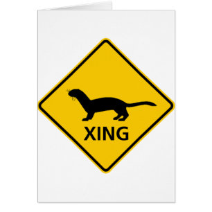 Weasel / Ferret Crossing Highway Sign