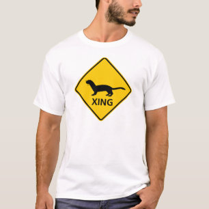 Weasel / Ferret Crossing Highway Sign T-Shirt
