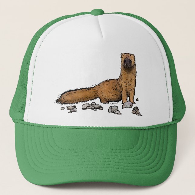 Weasel on a hat! trucker hat (Front)
