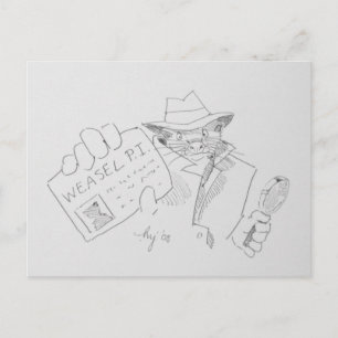 Weasel P.I. Postcard