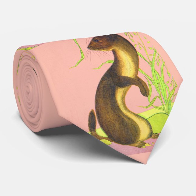 weasel print  tie (Rolled)