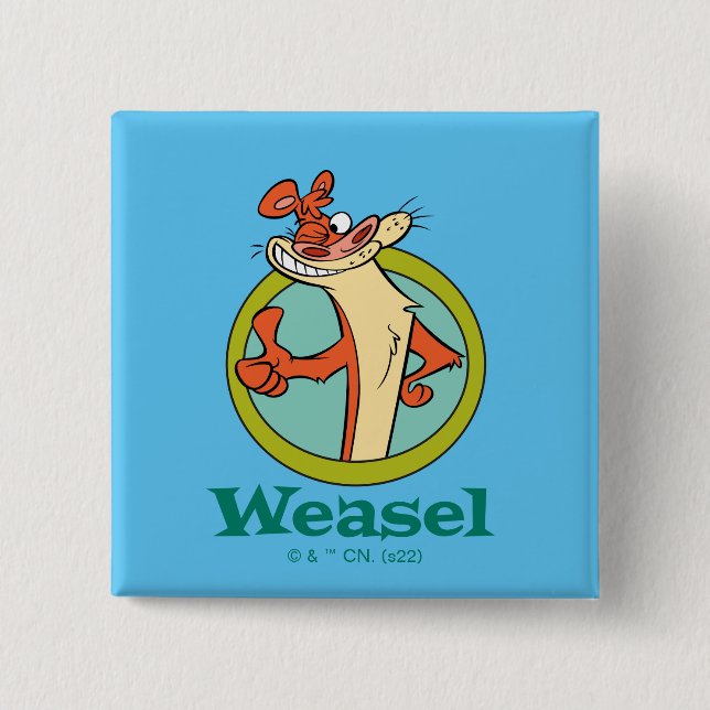 Weasel Thumbs Up Character Graphic 15 Cm Square Badge (Front)