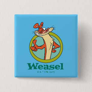 Weasel Thumbs Up Character Graphic 15 Cm Square Badge