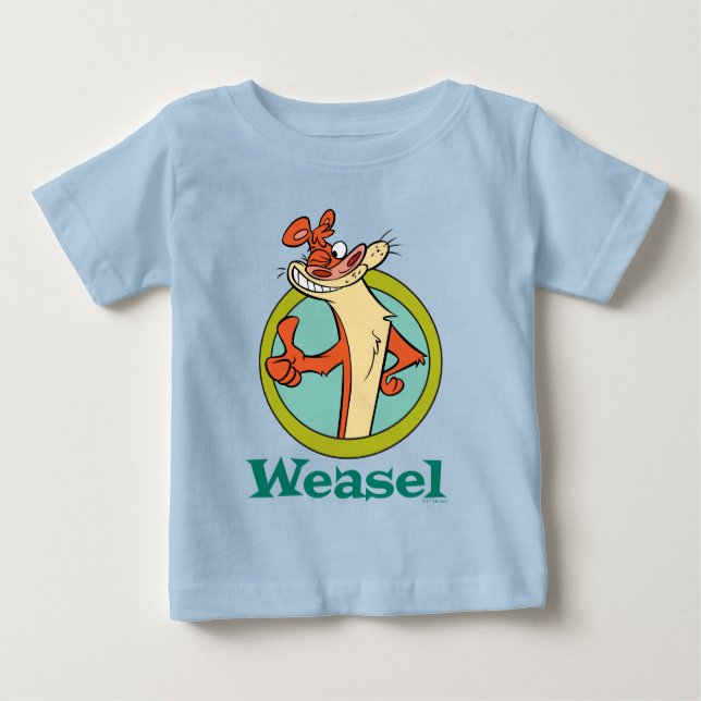 Weasel Thumbs Up Character Graphic Baby T-Shirt (Front)